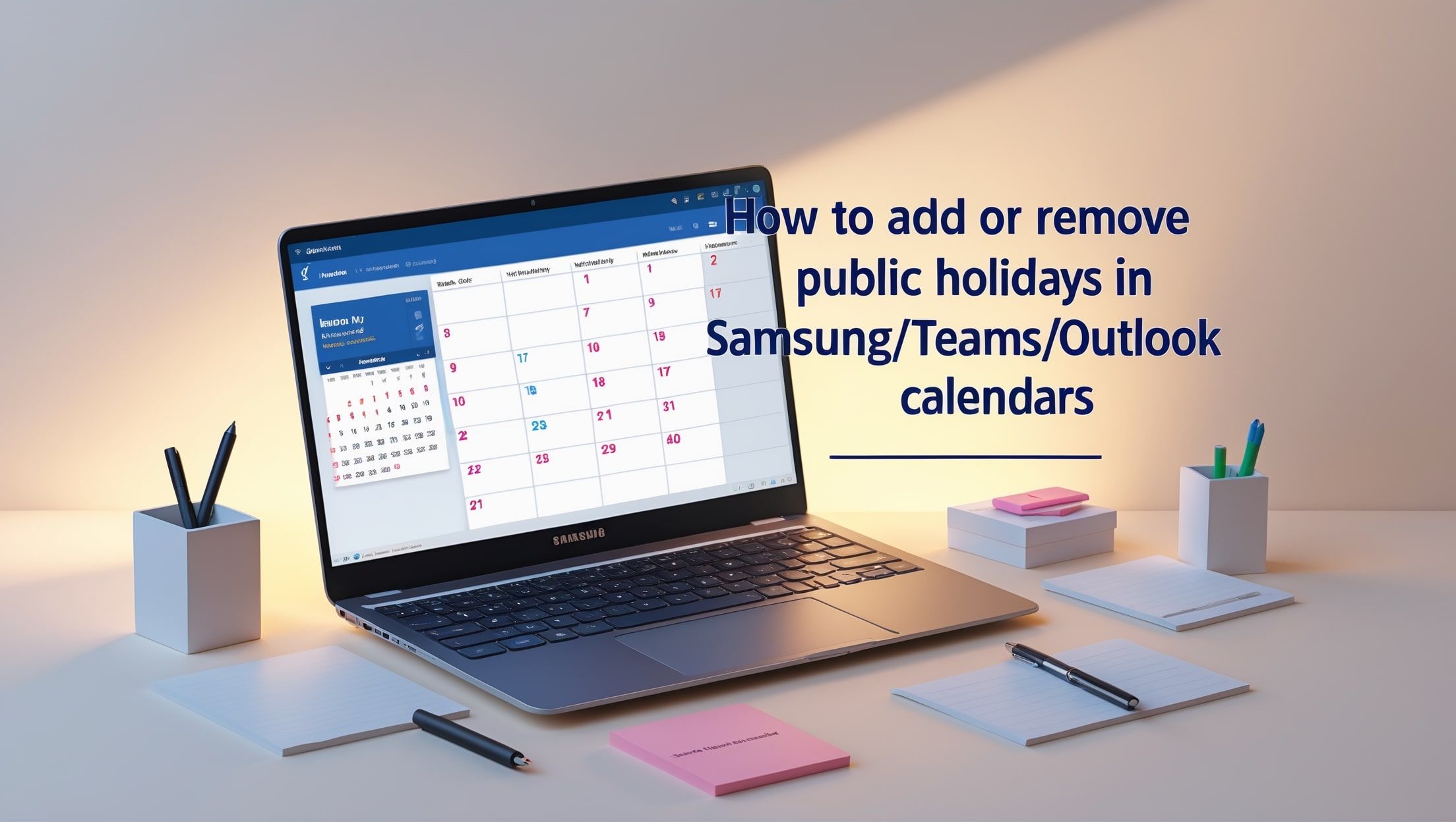 Πώς να προσθέσετε ή να αφαιρέσετε δημόσιες αργίες στα ημερολόγια Samsung/Teams/Outlook