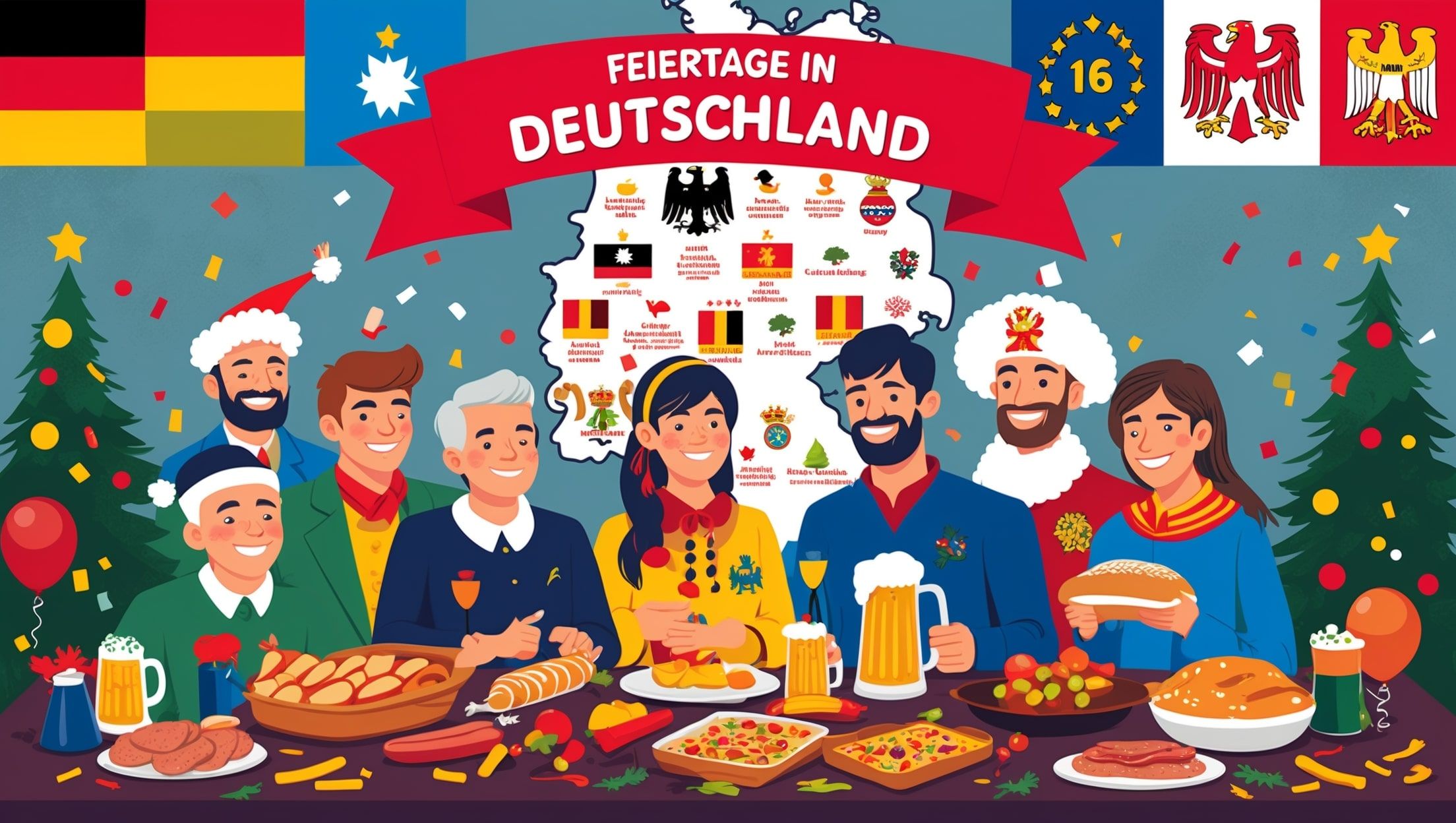 How many national holidays are there in Germany, and why does it vary by state?